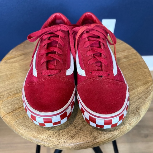 Vans Juniors Red and White Checkered Sneakers Youth 5.5/Women’s 7 - Picture 6 of 11